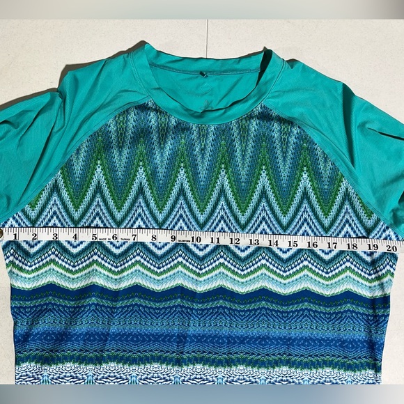 Prana Long Sleeved Rash Guard Swim Shirt Polyester Aqua XL B6 - Picture 8 of 10